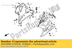 Honda 64450MCJ750ZB conjunto de capucha, l. inferior * tipo2 - Lado inferior