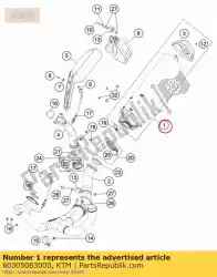 Ici, vous pouvez commander le silencieux auprès de KTM , avec le numéro de pièce 60305083000:
