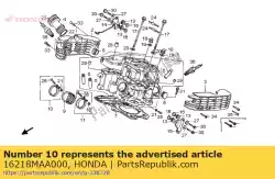 Aquí puede pedir banda, aislante de Honda , con el número de pieza 16218MAA000: