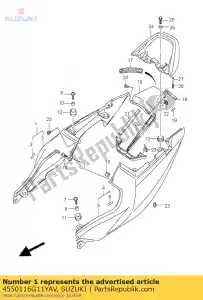 Suzuki 4550116G11YAV cover,seat tail - Bottom side