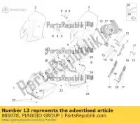 886078, Piaggio Group, threaded pin aprilia moto-guzzi  caponord stelvio zd4vk000, zd4vka, zd4vk001, zd4vka01 zd4vkb000, zd4vkb001, zd4vkb003, zd4vkb00x, zd4vkb009 zd4vku00 zgulze00, zgulzg00, zgulzu01 1200 2009 2011 2013 2014 2015 2016 2017, New