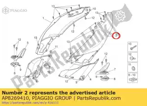 Piaggio Group AP8269410 lh zijpaneel. rood - Onderkant