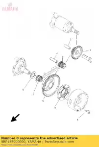 yamaha 5BP155900000 démarreur unidirectionnel assy - La partie au fond