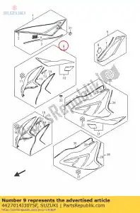 suzuki 4427014J30YSF deksel, tank frnt - Onderkant