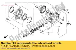 Ici, vous pouvez commander le cale p, couronne dentée (2. 66) auprès de Honda , avec le numéro de pièce 41544MCA000: