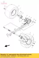 5LP253811000, Yamaha, Asse, ruota yamaha yfm 660 2002 2003 2004 2005, Nuovo