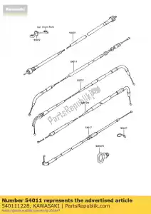 Kawasaki 540111228 embrague de cable - Lado inferior