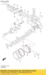 Here you can order the pin,connrod from Suzuki, with part number 1216527A50: