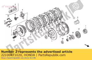 Honda 22100KT1020 comp. externo, embreagem - Lado inferior