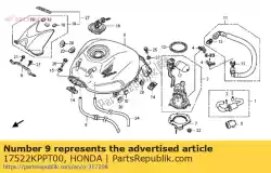 Here you can order the stay, tank lid from Honda, with part number 17522KPPT00: