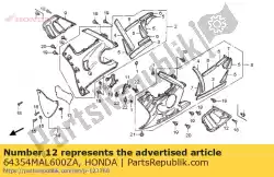 deksel set, l. Onderbak (wl) * type1 * (type1) van Honda, met onderdeel nummer 64354MAL600ZA, bestel je hier online: