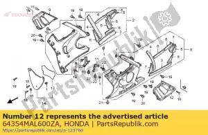 honda 64354MAL600ZA deksel set, l. onderbak (wl) * type1 * (type1) - Onderkant