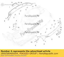 Qui puoi ordinare terminale destro spoiler da Piaggio Group , con numero parte 1B005804000VK: