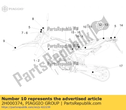 Aprilia 2H000374, Rear side right band decal, OEM: Aprilia 2H000374