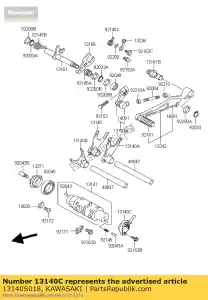 Kawasaki 13140S018 mudança de bifurcação - Lado inferior