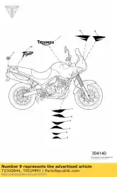 Ici, vous pouvez commander le décalque cockpit gauche auprès de Triumph , avec le numéro de pièce T2300844: