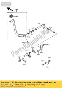 Kawasaki 131611120 lever-comp-change sha - Onderkant