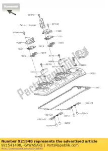 Kawasaki 921541498 perno, casquillo, 6x18 - Lado inferior