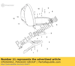 Aprilia CM260402, Assento do banco. preto, OEM: Aprilia CM260402