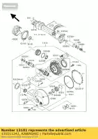 131011242, Kawasaki, gear-assy, ??final vn1500-d1 kawasaki vn 1500 1988 1989 1990 1991 1992 1994 1995 1996 1997 1998 1999 2000 2001 2002, Nuovo