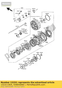 Kawasaki 132311064 liberação-montagem-embreagem - Lado inferior