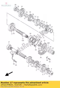 suzuki 2432144B20 engranaje, segundo accionado - Lado inferior