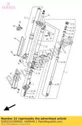 Aqui você pode pedir o conjunto do garfo dianteiro (r. H) em Yamaha , com o número da peça 5GR23103M000: