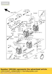 Here you can order the carburetor,lh,inside from Kawasaki, with part number 150101645: