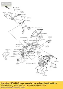 kawasaki 550280430 cowling,upp,cnt,rh zr800ads - Bottom side