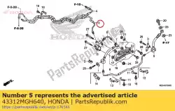 pijp comp. B, rr. Rem van Honda, met onderdeel nummer 43312MGH640, bestel je hier online: