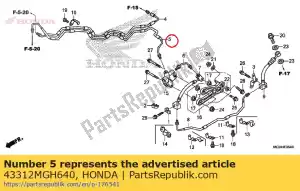 honda 43312MGH640 pijp comp. b, rr. rem - Onderkant