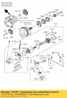 131070105, Kawasaki, eje, lado de embrague unidireccional zx100 kawasaki zx 1000 2006 2007, Nuevo