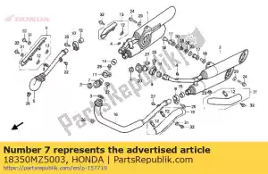 Honda 18350MZ5003 junta, r. rr. cilindro ele - Lado inferior