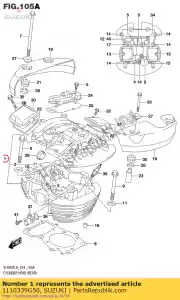 Suzuki 1110339G50 cabeza culata, cilindro - Lado inferior