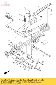 Yamaha 3HE2211010T9 rear arm comp. - Bottom side