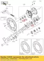 920451446, Kawasaki, Roulement à billes, 69052rs kx125-m1 kawasaki  klx kx 125 250 450 2003 2004 2005 2006 2007 2008 2009 2010 2011 2012 2013 2014 2015 2016 2017 2018 2019 2020 2021, Nouveau