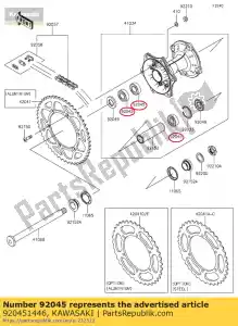 kawasaki 920451446 roulement à billes, 69052rs kx125-m1 - La partie au fond