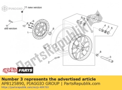 Aprilia AP8125890, Voorwiel as, OEM: Aprilia AP8125890