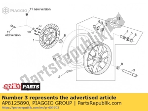 aprilia AP8125890 front wheel spindle - Bottom side