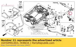 Ici, vous pouvez commander le ensemble injecteur, carburant auprès de Honda , avec le numéro de pièce 16450MEL003: