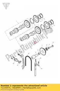 triumph T1140975 nokkenas assy uitlaat - Onderkant