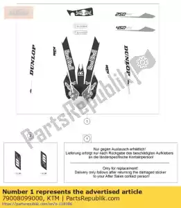 ktm 79008099000 kit de décalcomanies édition d'usine 2015 - La partie au fond