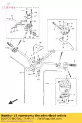 Ici, vous pouvez commander le boulon 1 auprès de Yamaha , avec le numéro de pièce BD3F33460000: