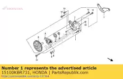 pomp assy, ?? Olie van Honda, met onderdeel nummer 15100KBR731, bestel je hier online:
