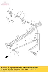 yamaha 5PW181010200 schakel as - Onderkant