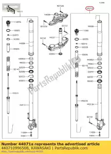 kawasaki 44071099650B amortiguador, horquilla, rh, blac klz10 - Lado inferior