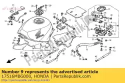 blijf, brandstoftank rr van Honda, met onderdeel nummer 17516MBG000, bestel je hier online: