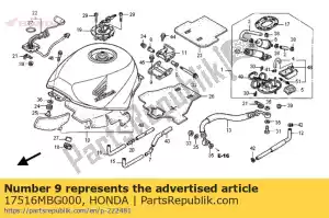 Honda 17516MBG000 blijf, brandstoftank rr - Onderkant