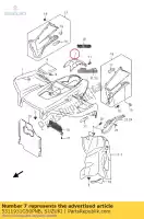 5311931G50PNB, Suzuki, spatbord, midden (w suzuki lt a500xpz kingquad axi 4x4 a750xpz a750xpvzv 500 750 , Nieuw