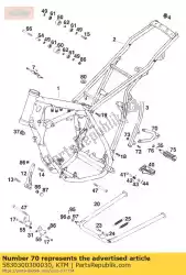 Here you can order the footrestbracket rear l/s black from KTM, with part number 5830300300030: